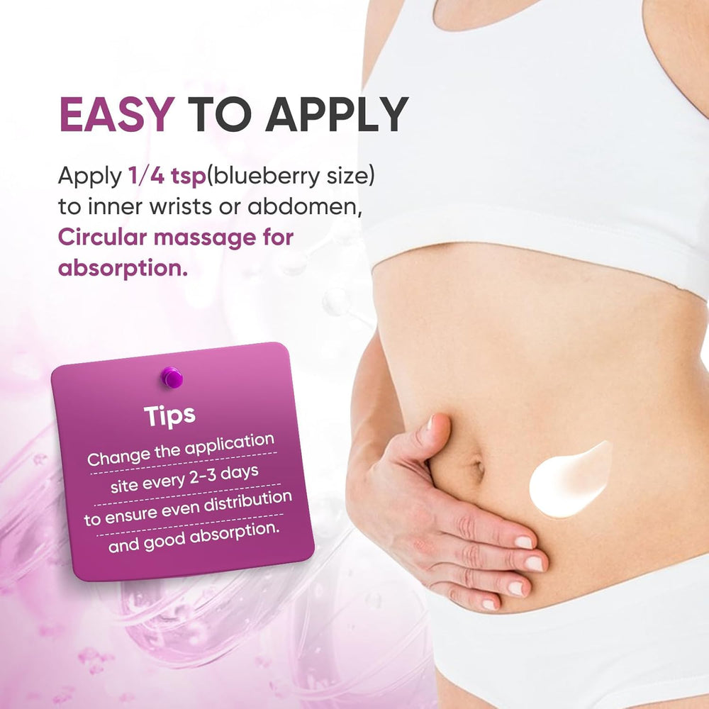 Gratulor estrogen cream night routine shot suggests soothing nightly skin nourishment.