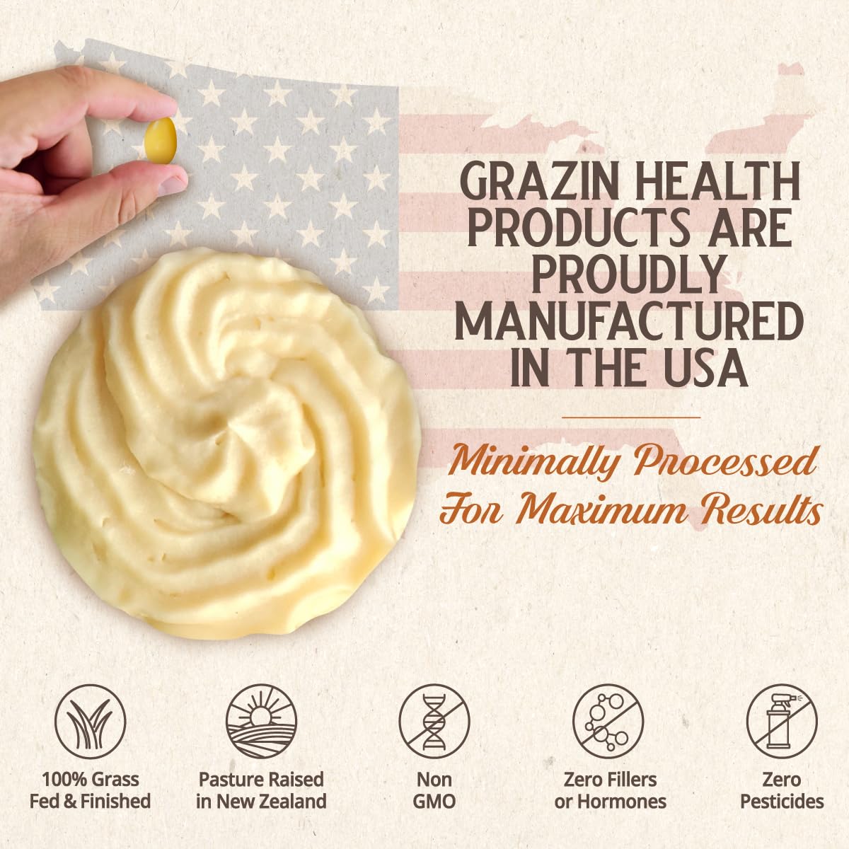 cGMP-certified Grazin Health manufacturing facility logo and standards