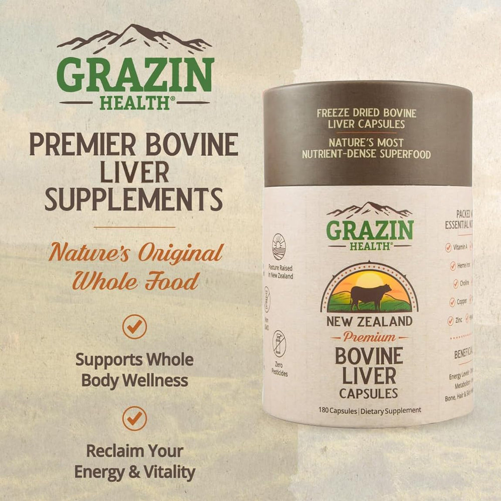 GRAZIN HEALTH nutrition label close-up with 3000mg per serving information
