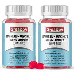 Greabby Magnesium Glycinate Gummies blueberry bottle for easy nightly wellness.