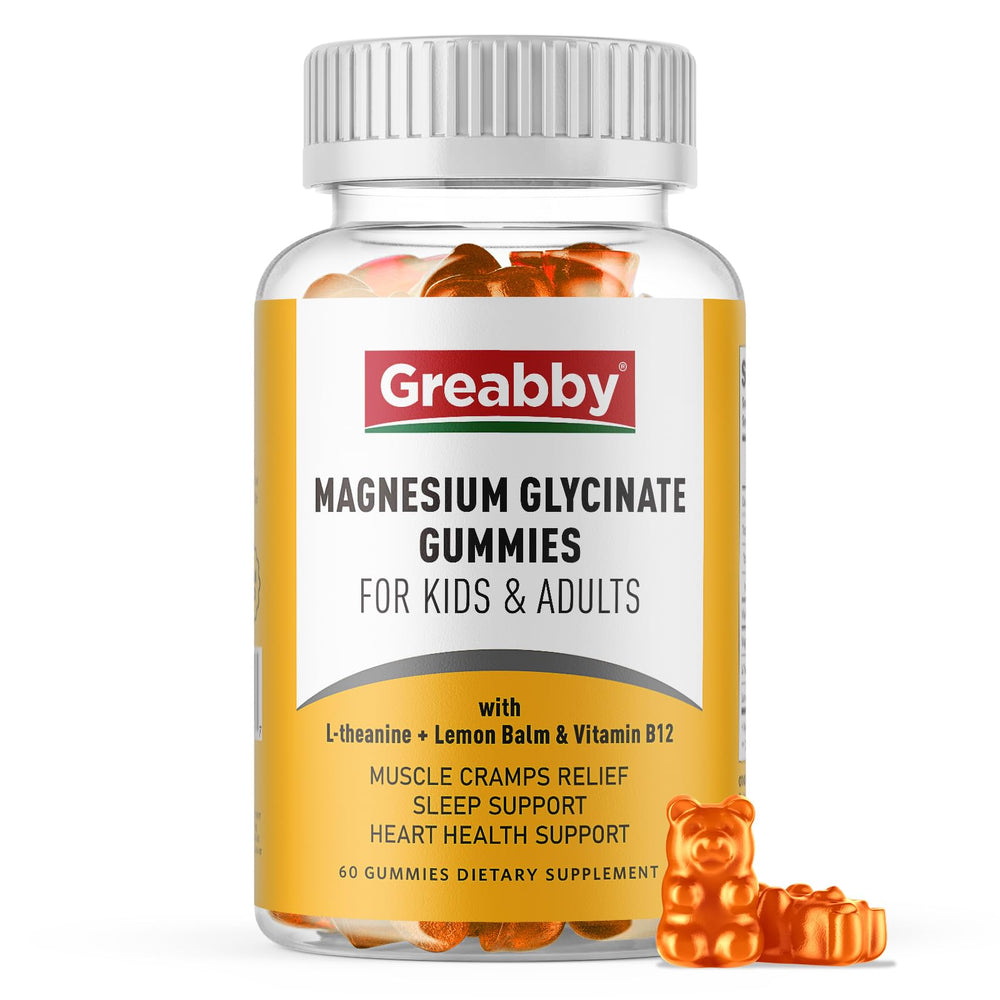 GREABBY magnesium glycinate gummies bottle cap for easy nightly rest