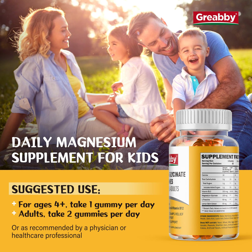 GREABBY magnesium glycinate gummies box on kitchen table