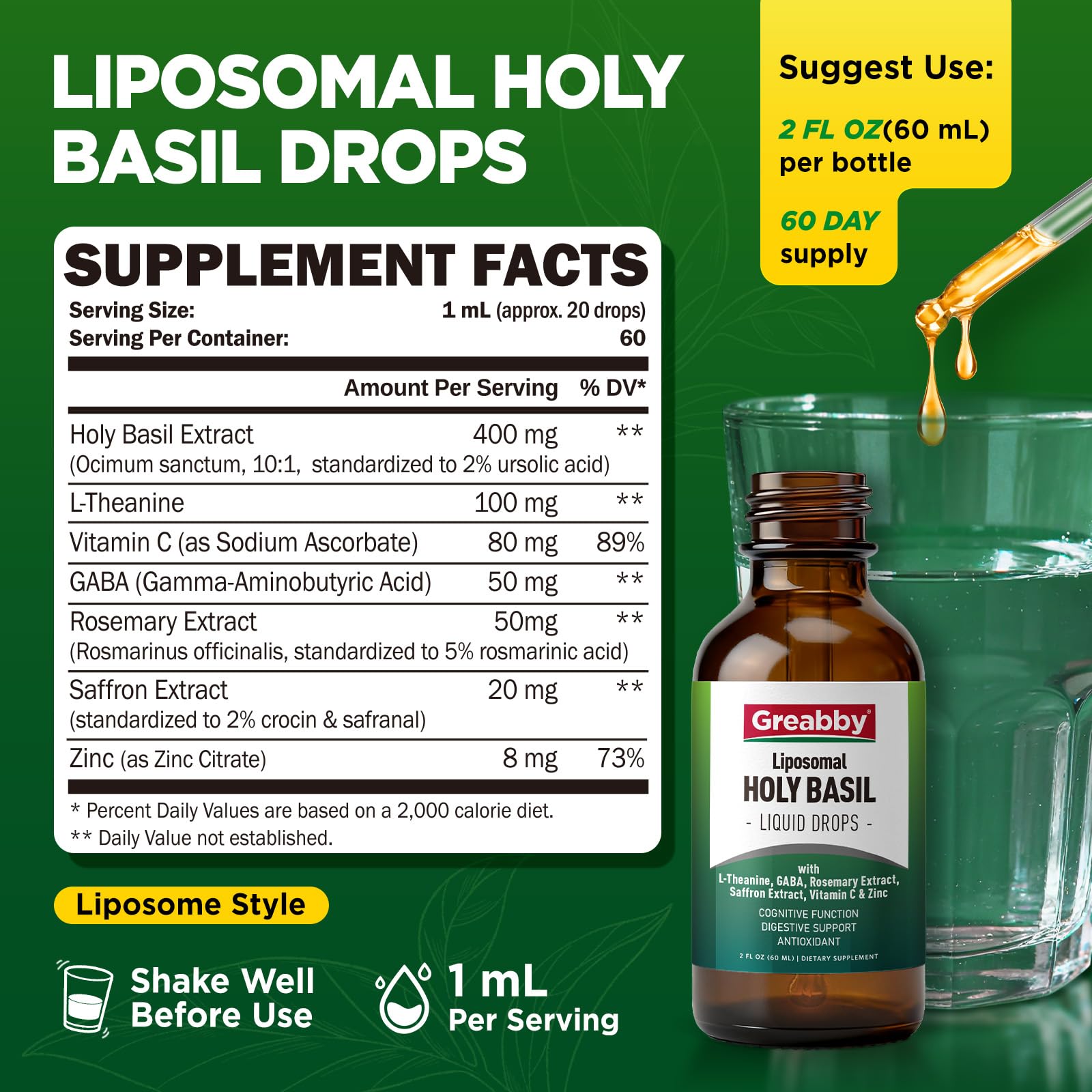 GREABBY saffron and rosemary extracts blend for daily mental balance
