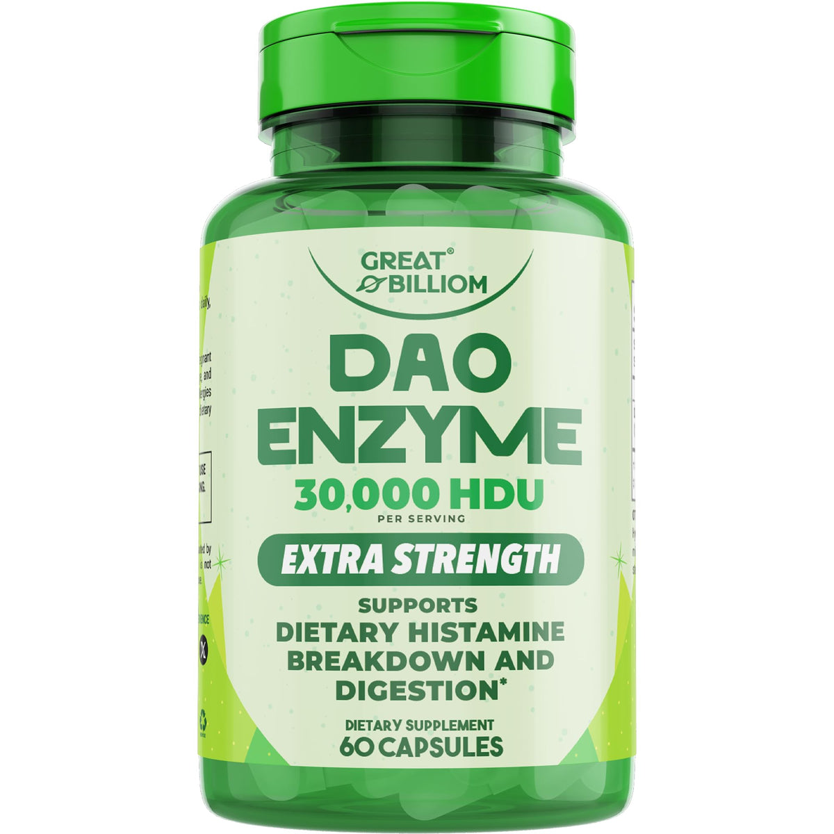 Great Billiom DAO enzyme bottle for gut support.