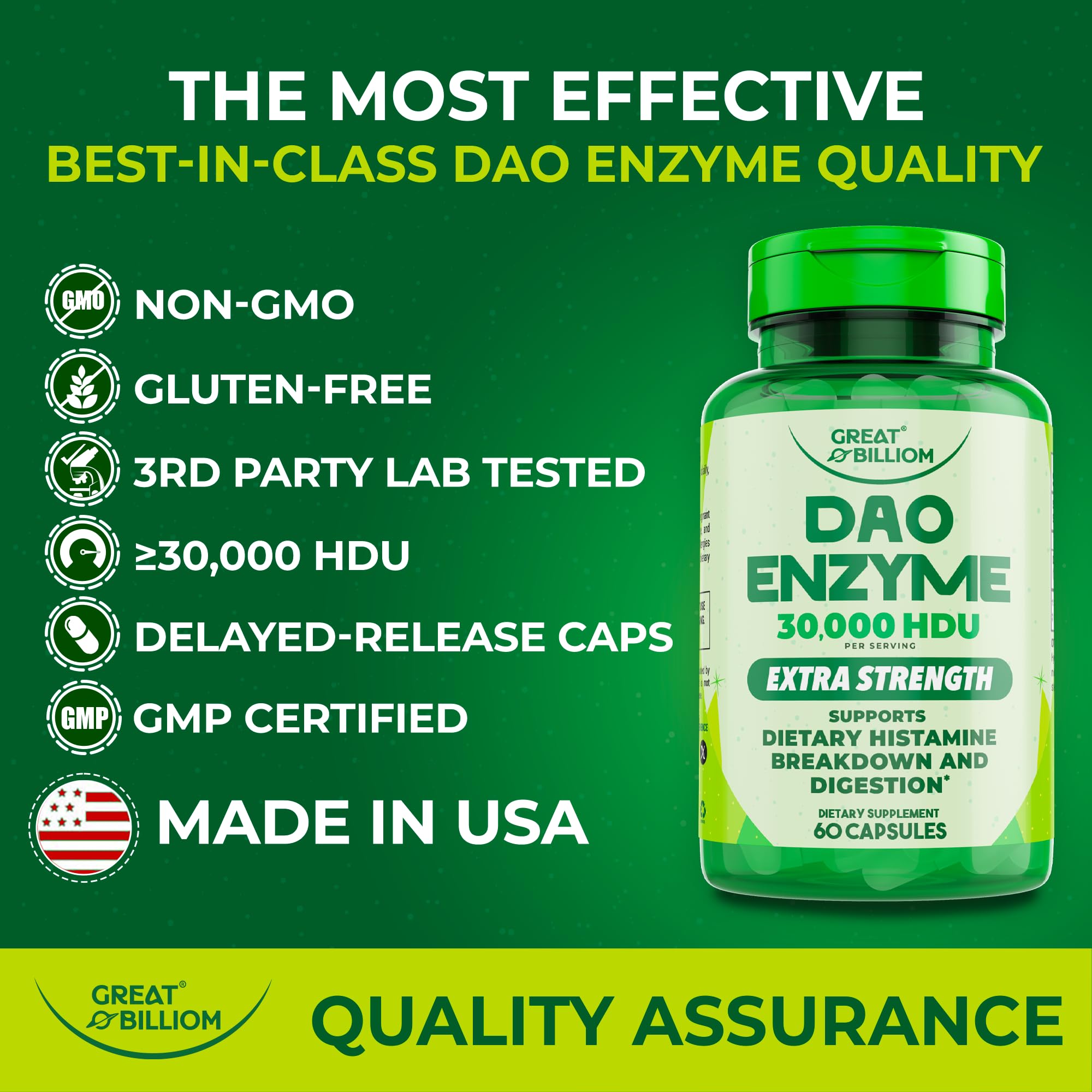 Great Billiom DAO delayed-release capsules protect in stomach.