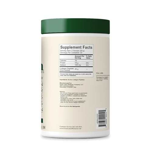 Great Lakes Wellness collagen peptides powder dissolving in a glass of water for easy mixing