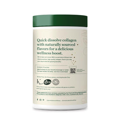 Great Lakes Wellness Collagen Peptides Vanilla scoop beside powder for easy measurement.