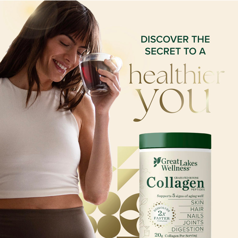 Great Lakes Wellness scoop included for accurate 20 g serving every day.