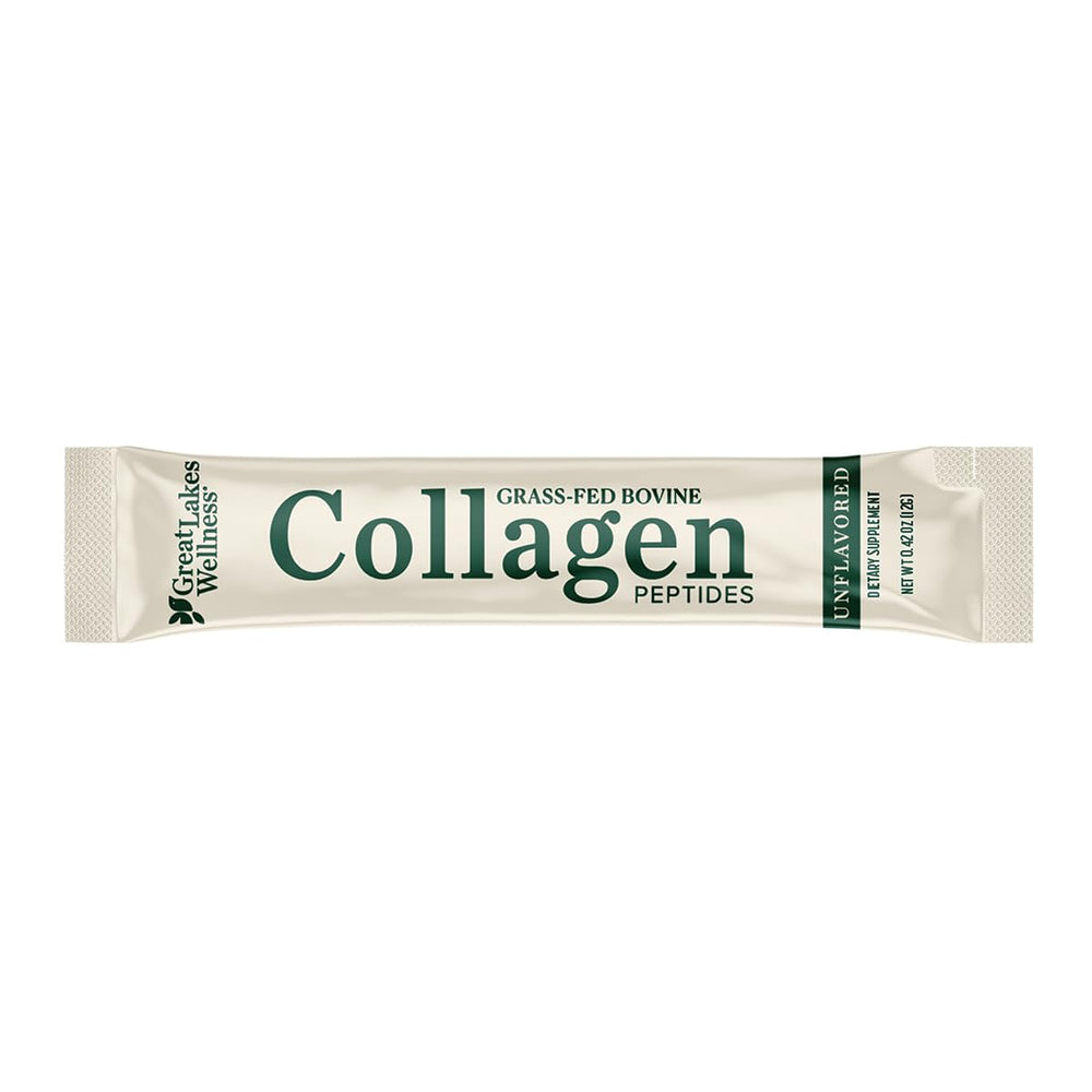 Great Lakes Wellness collagen peptides blended into a smoothie for daily use.