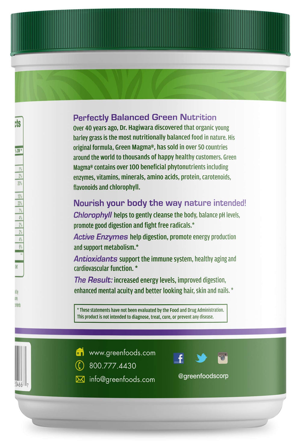 Green Foods Green Magma powder dissolves in water for quick nutrient support