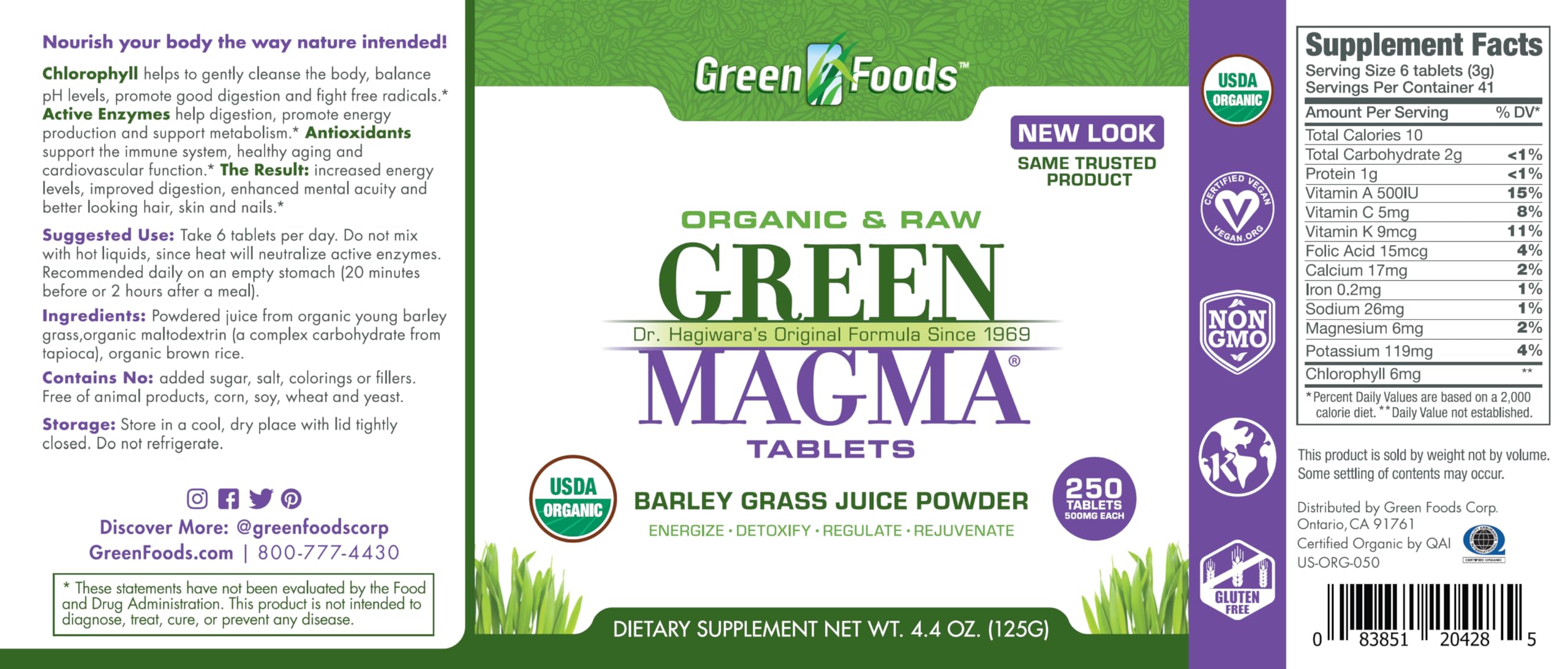 Organic seal closeup emphasizing certified organic ingredients in Green Magma