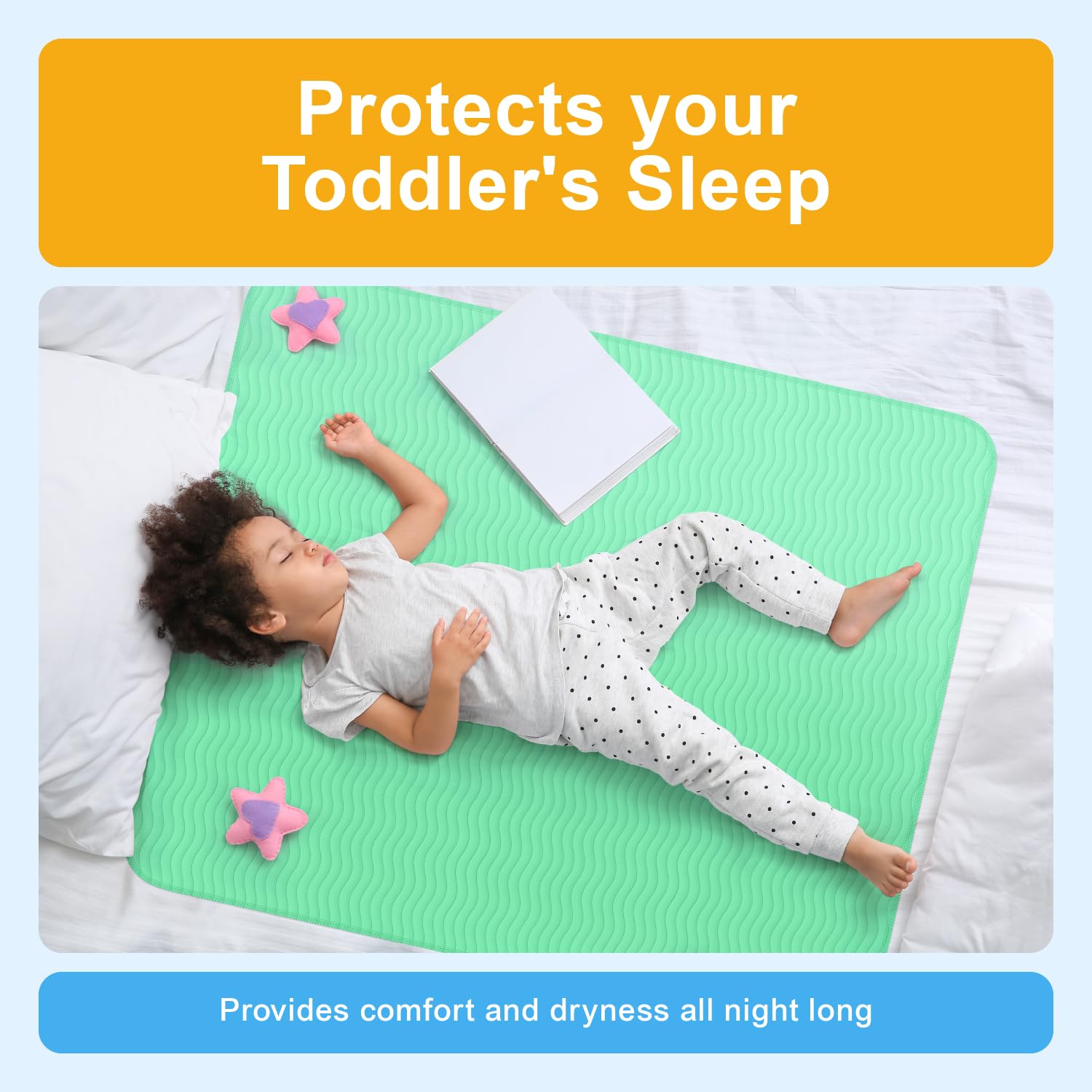 GREEN LIFESTYLE durable reusable bed pad withstands hundreds of washes.