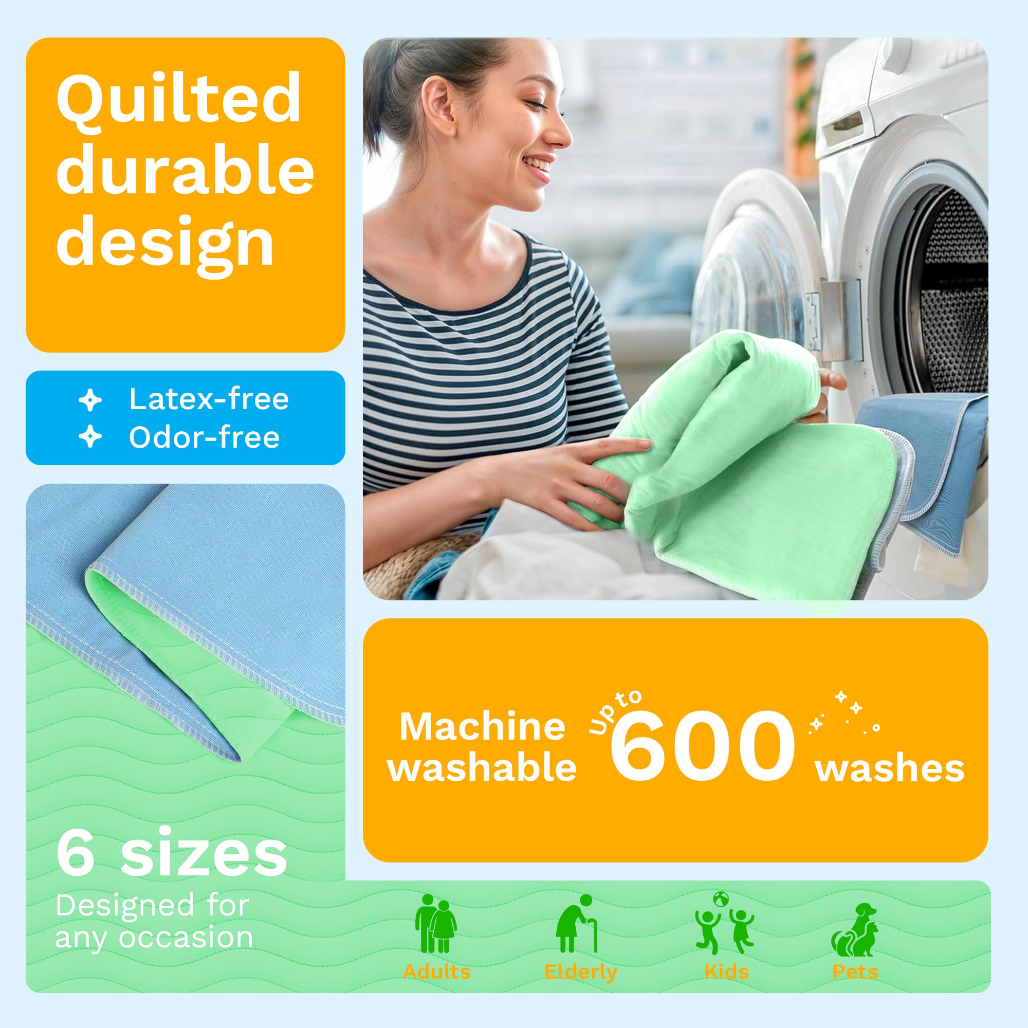 Green Lifestyle versatile underpad doubles as a pet pad and furniture guard.