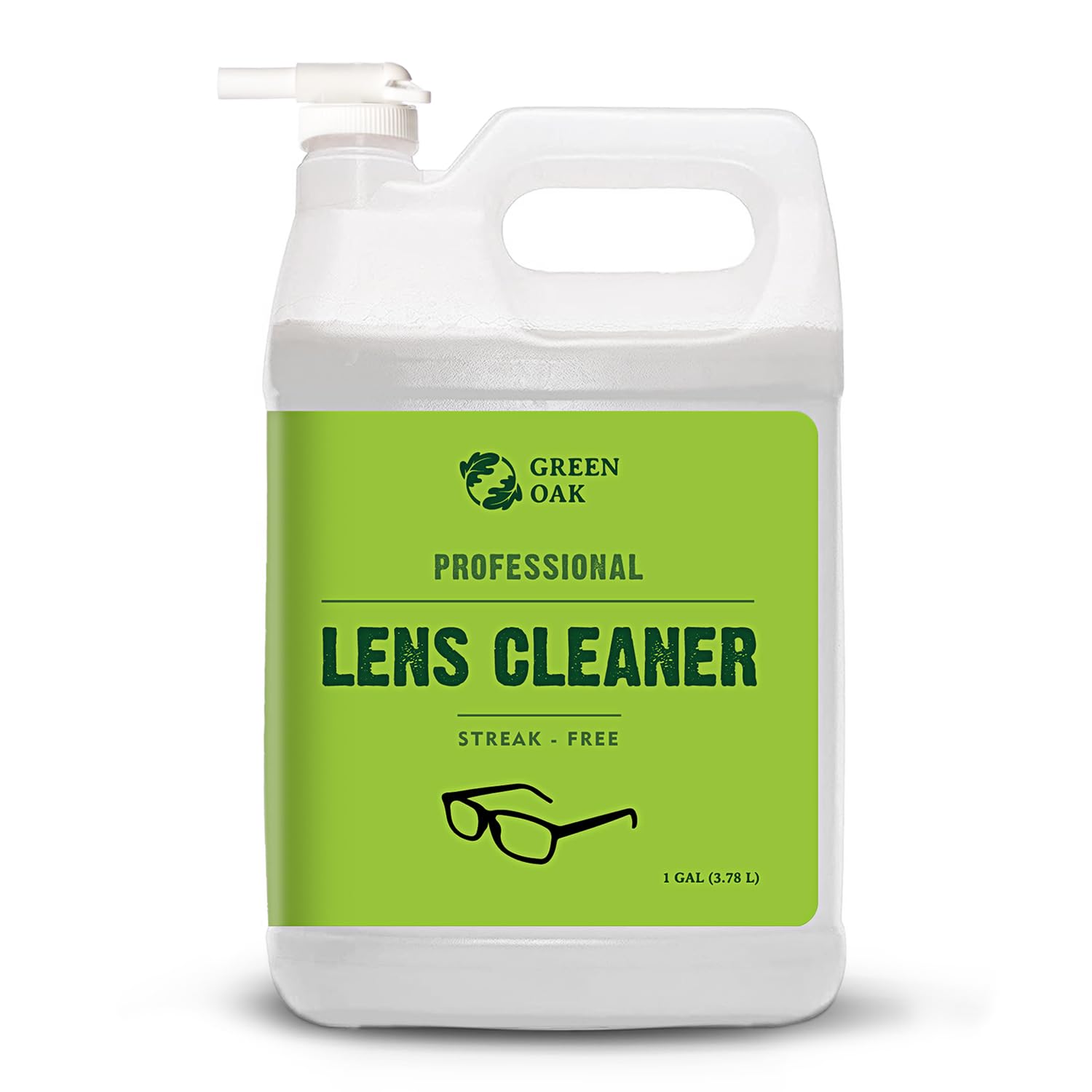 Green Oak Lens Cleaner Refill with dispensing tap for easy refills and streak-free clarity.