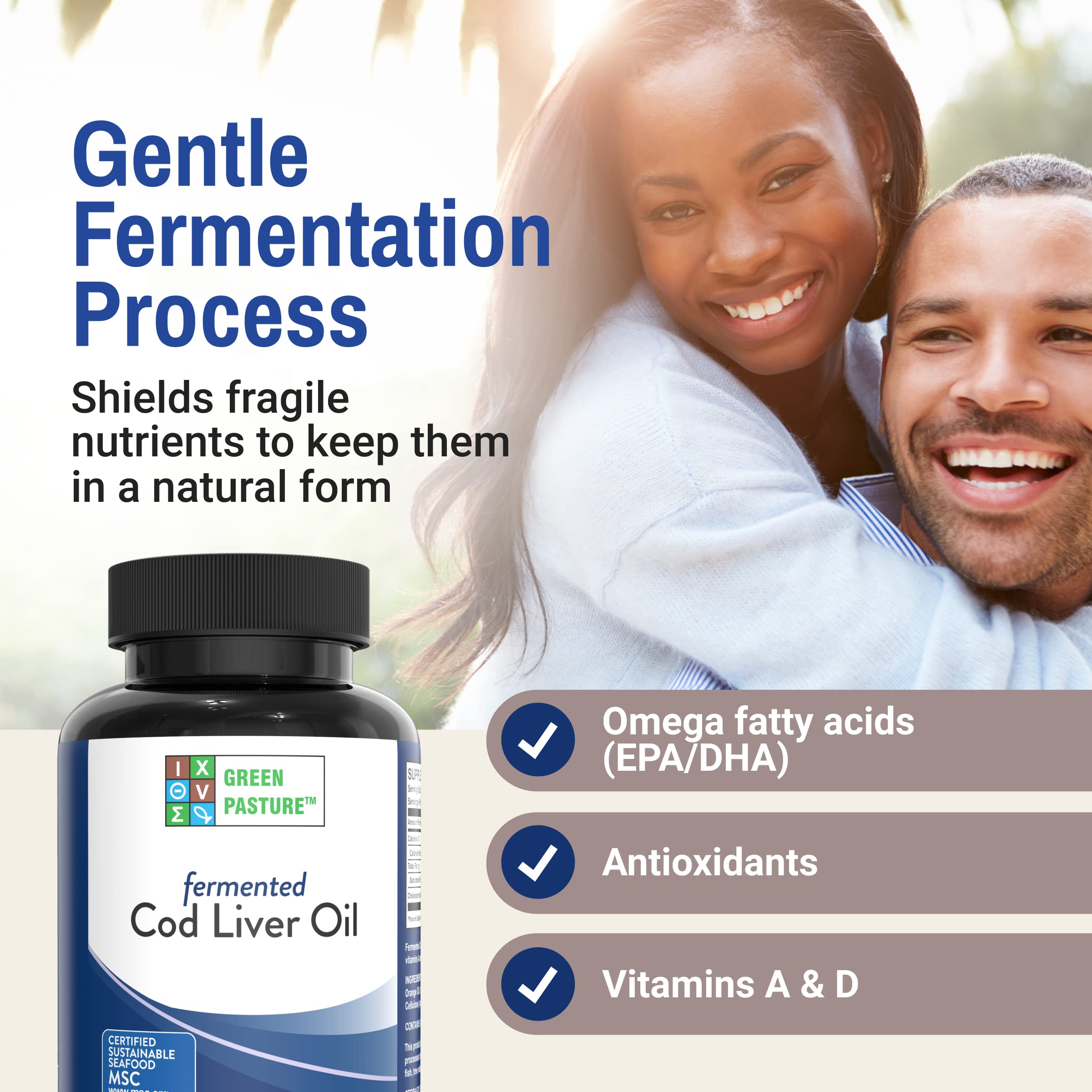 Green Pasture capsules close-up shows compact, easy-to-swallow servings.