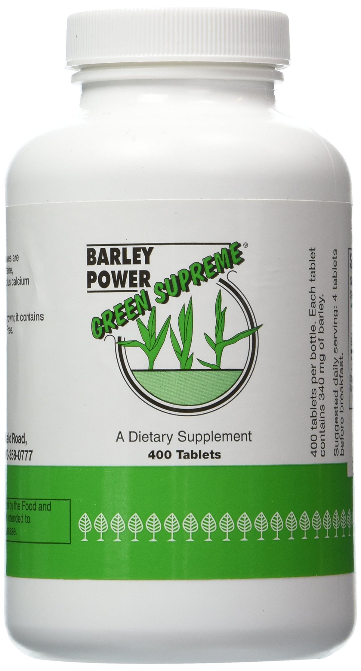 Green Supreme Barley Power bottle front for convenient daily wellness support