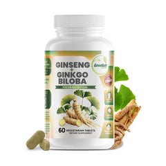 GreeNatr bottle front with ginkgo biloba and red ginseng for cognitive support