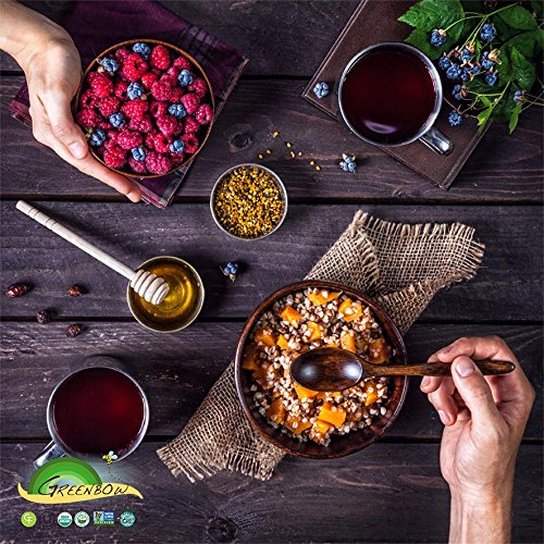 Greenbow Bee Pollen on cereal suggests an easy breakfast nutrition boost.