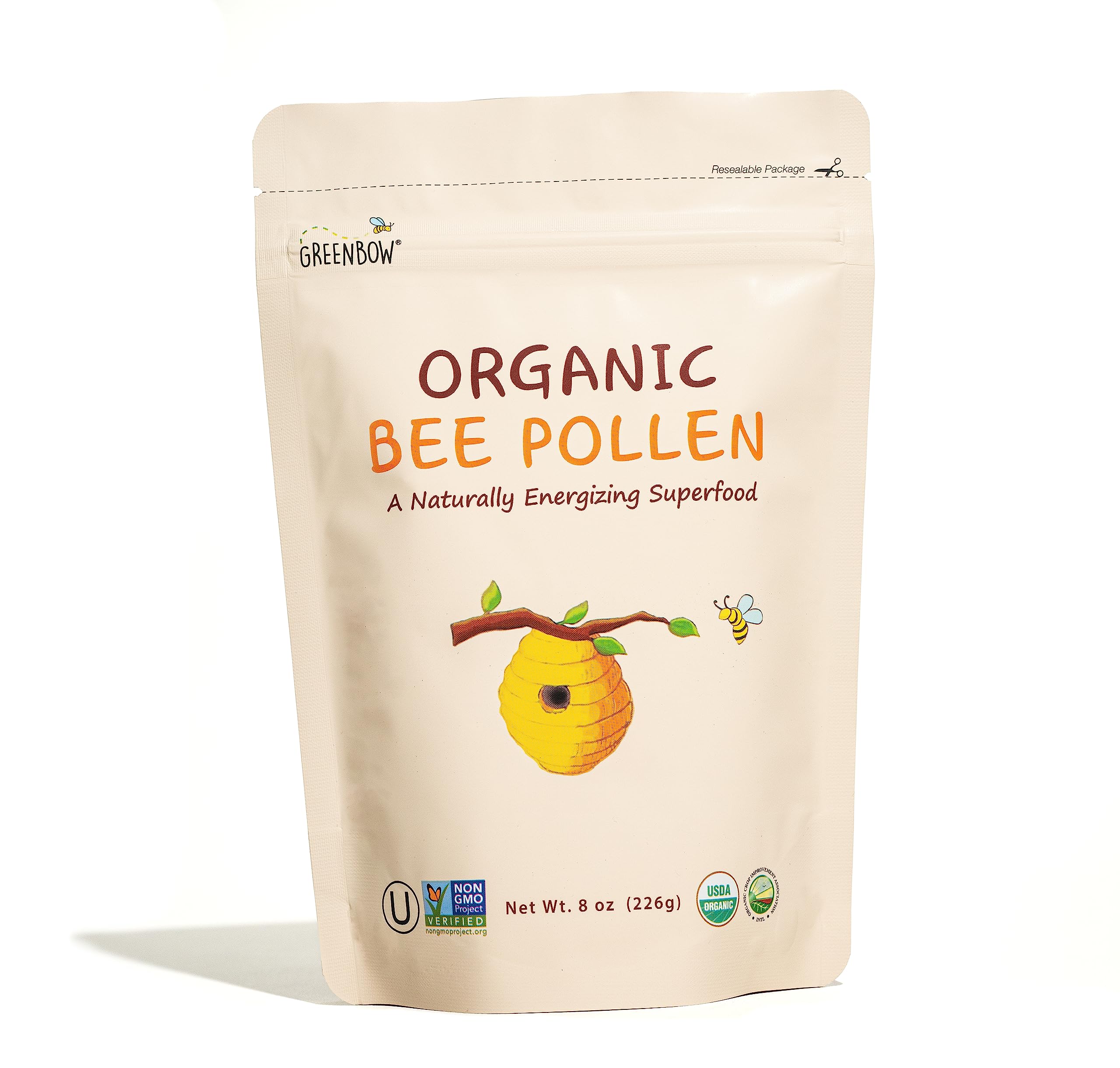 Greenbow Bee Pollen sprinkled over yogurt, vibrant and nutrient-rich.
