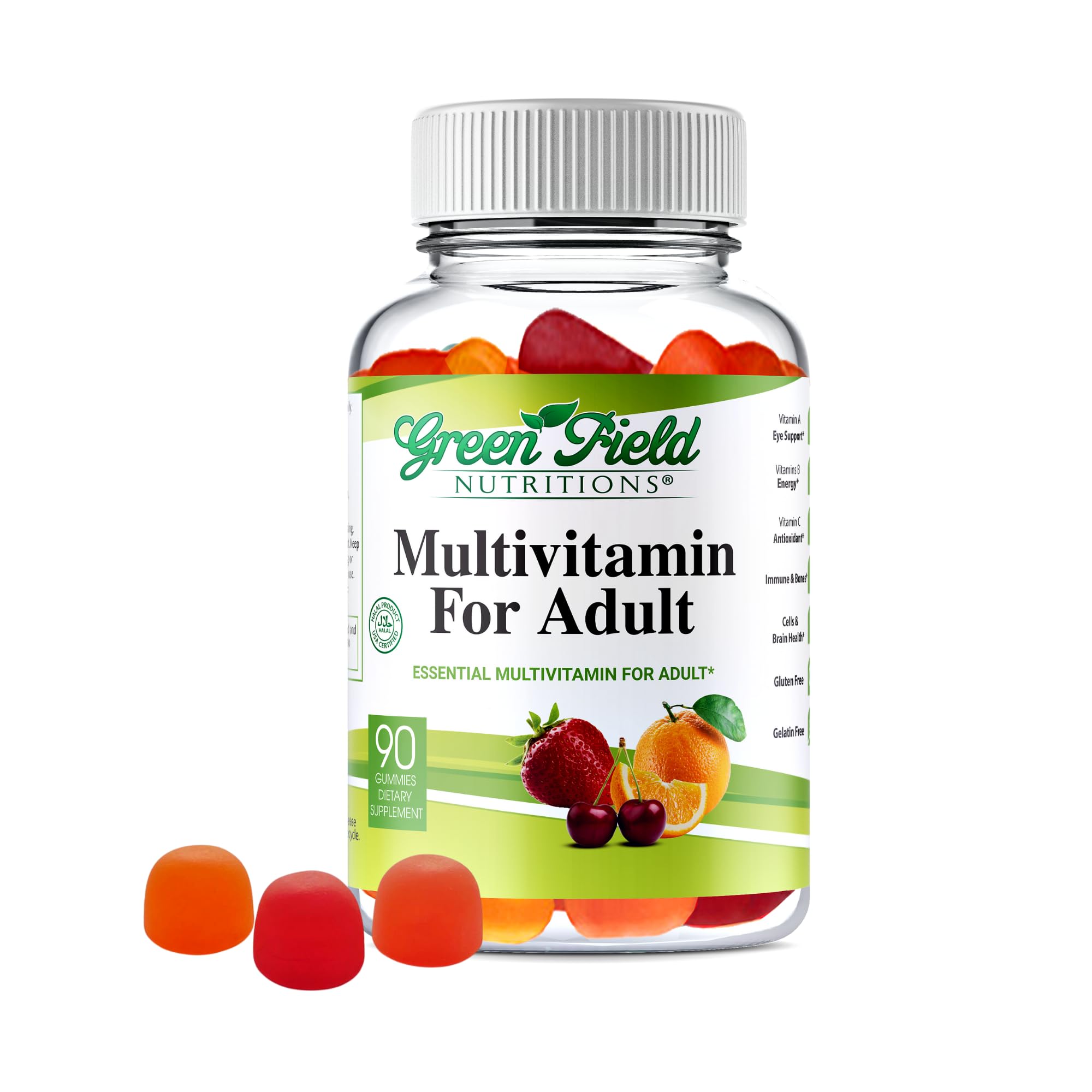 Greenfield Nutritions halal multivitamins adult bottle shows daily energy support