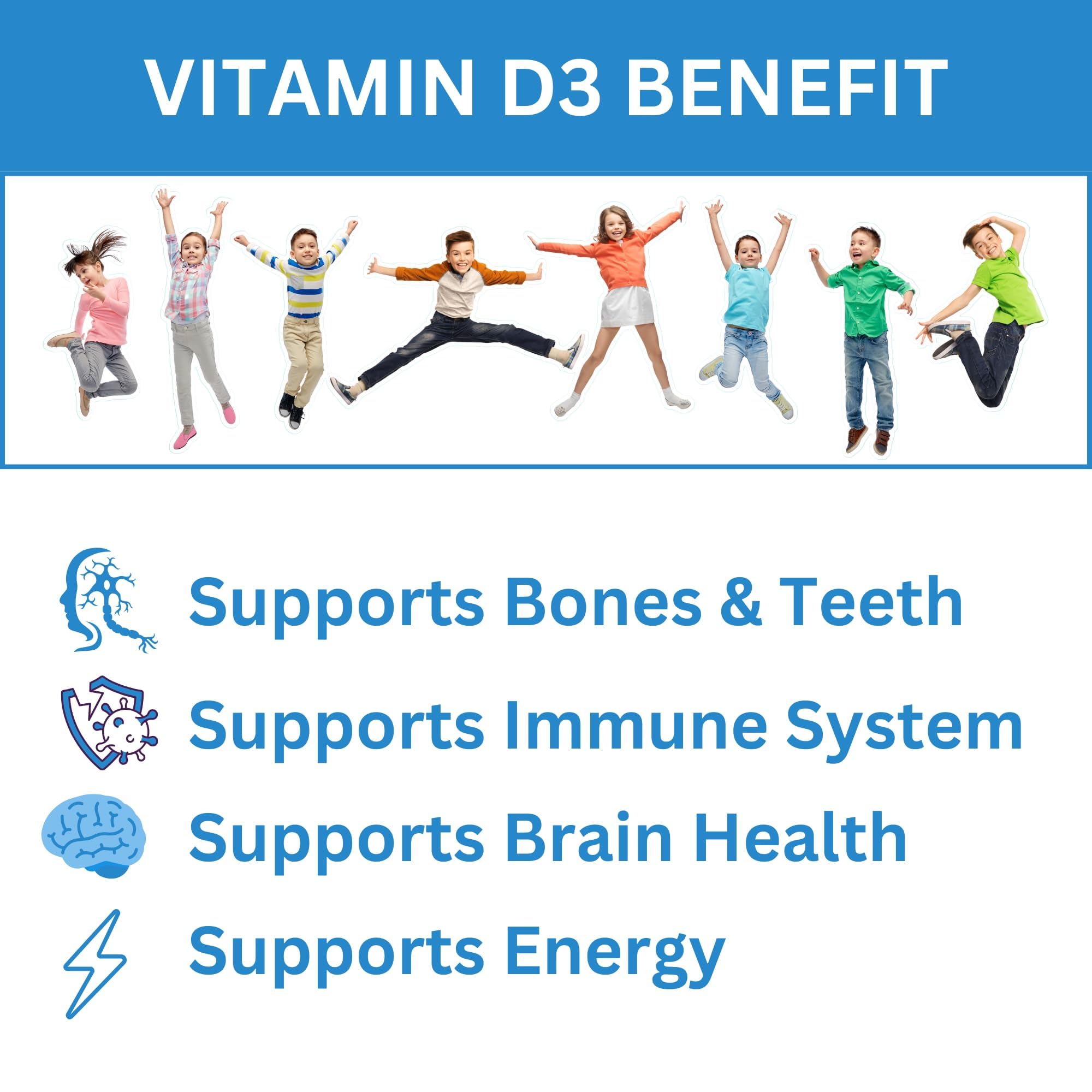 Greenfield Nutritions vitamin D3 kids gummies in mango peach flavor, easy to chew after school.