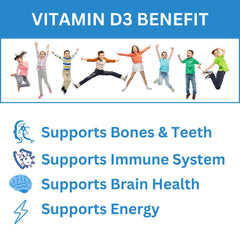 Greenfield Nutritions vitamin D3 kids gummies in mango peach flavor, easy to chew after school.