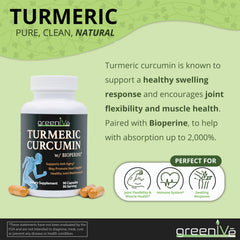 GreenIVe Turmeric Curcumin bottle pour for easy daily dosing