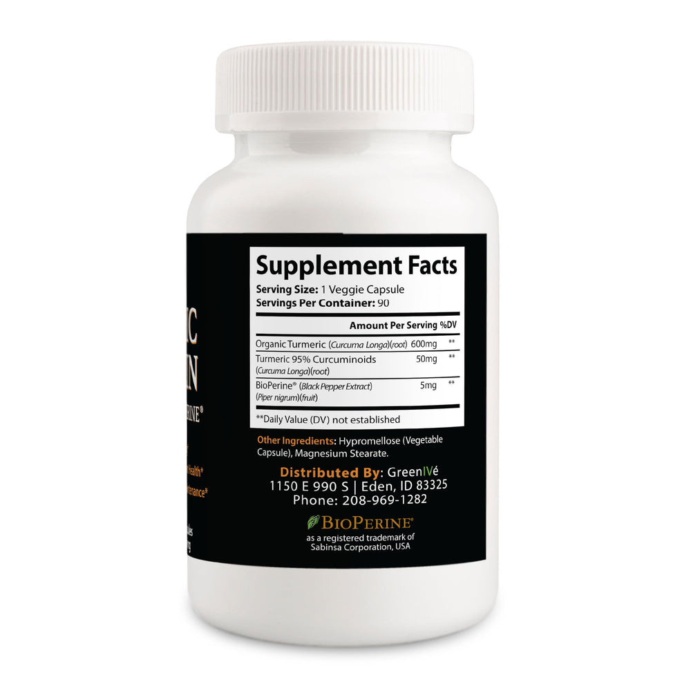 GreenIVe Turmeric Curcumin packaging box signaling clean labeling