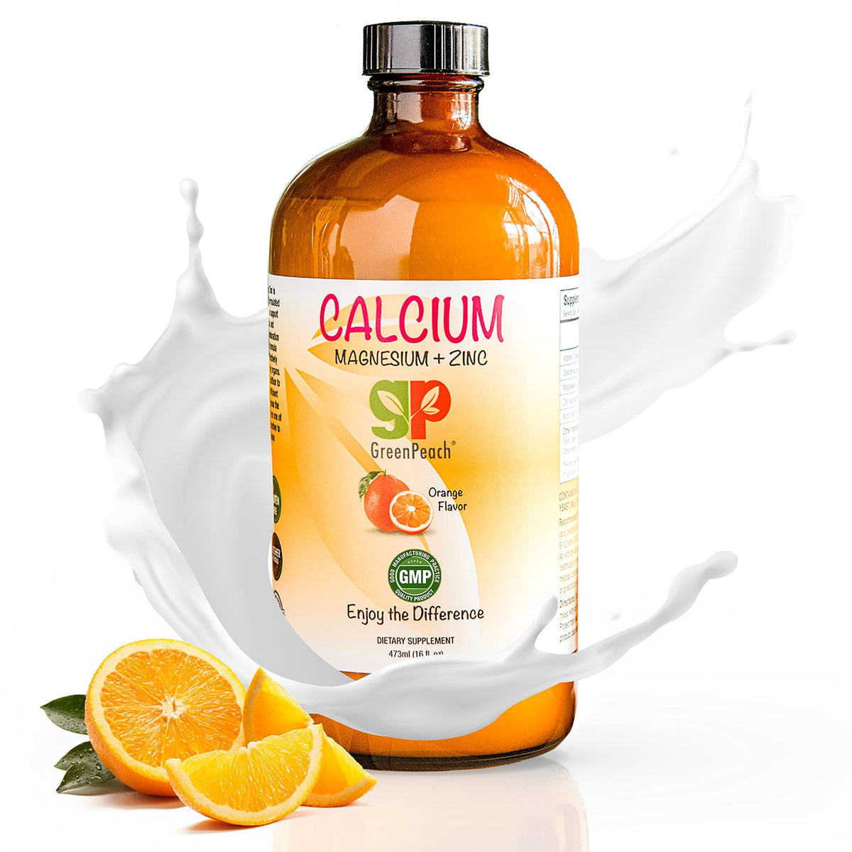 GreenPeach liquid calcium kids bottle for easy daily dosing supporting growth