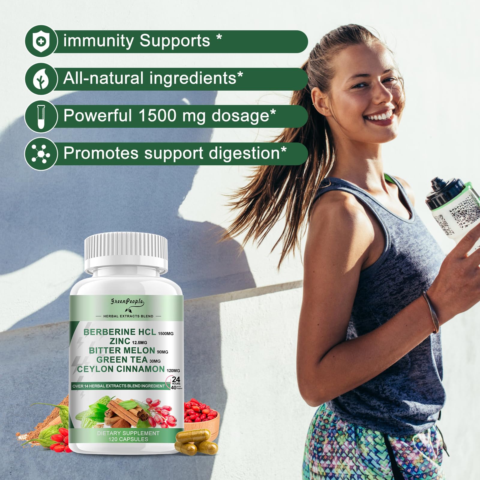 GREENPEOPLE Berberine with green tea and artichoke on packaging
