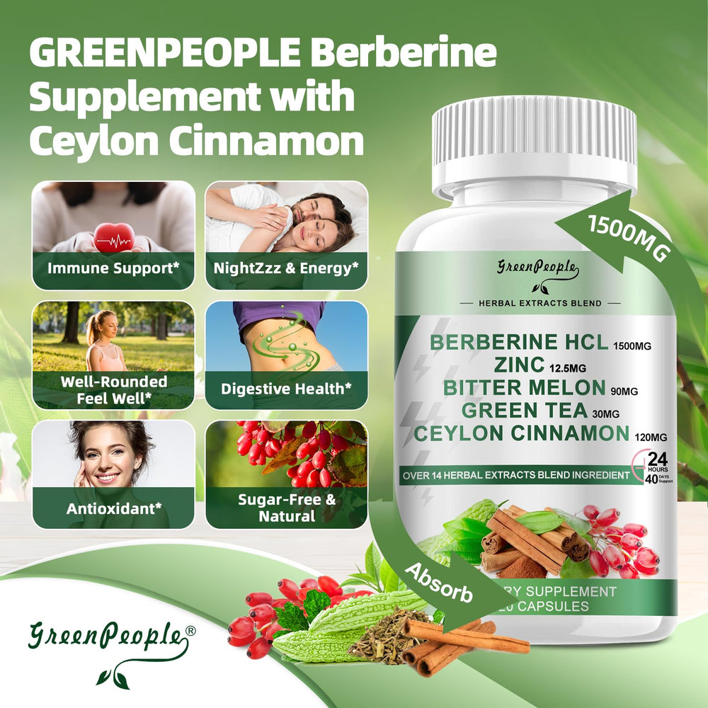 GREENPEOPLE Berberine label packaging highlighting ingredients