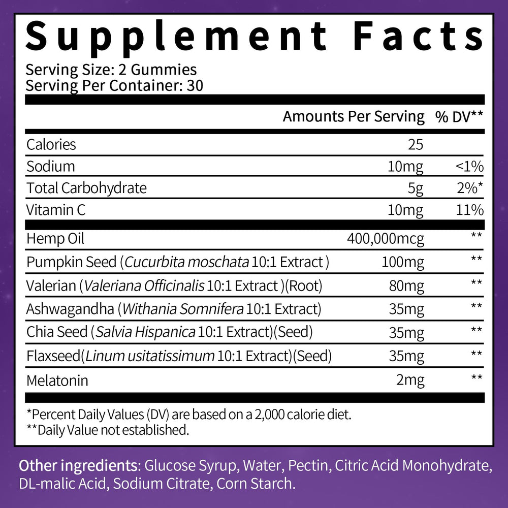 GreenPeople hemp gummies sleep jar close-up highlights melatonin and vitamin C.