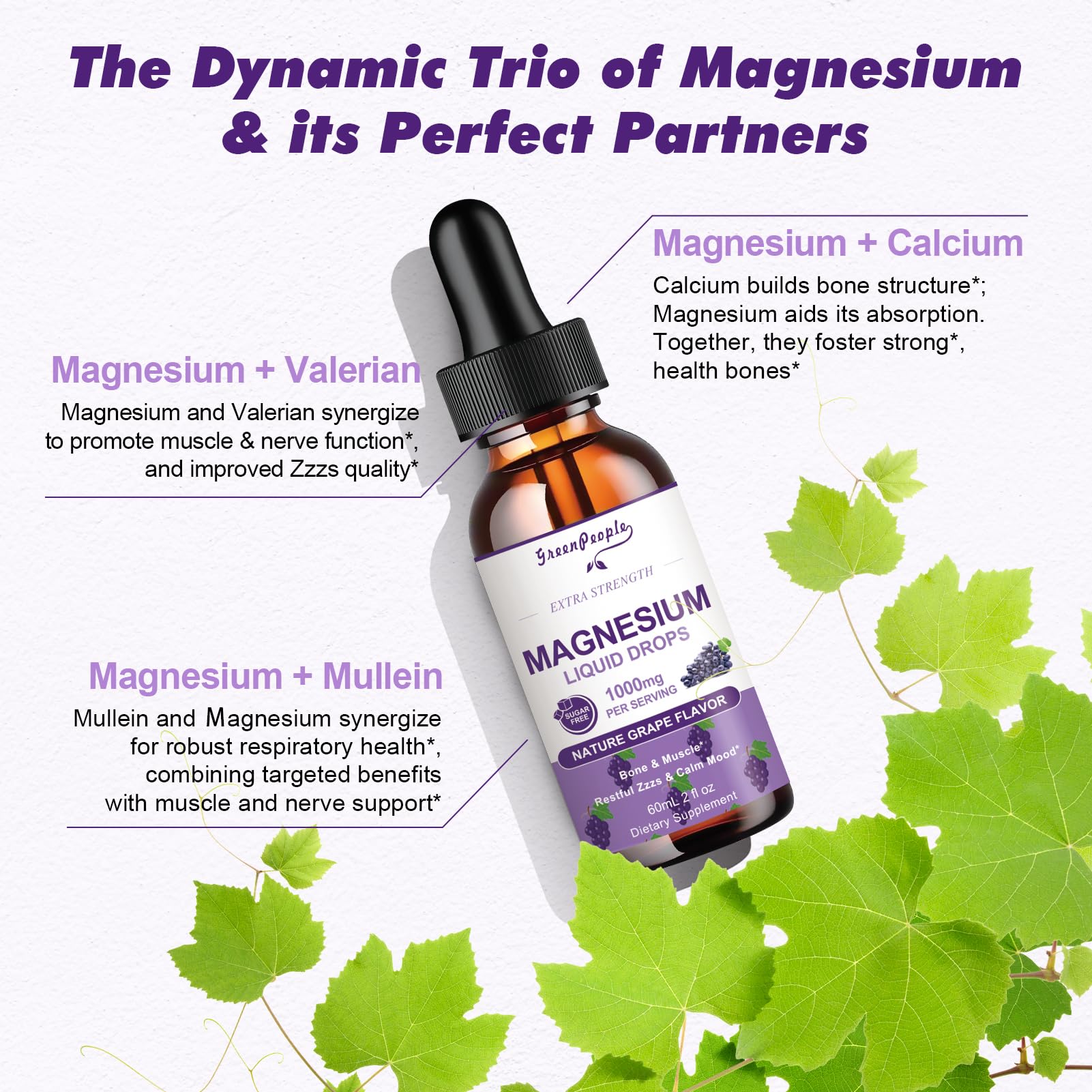 User-friendly bottle and dropper setup for 5-in-1 magnesium solution