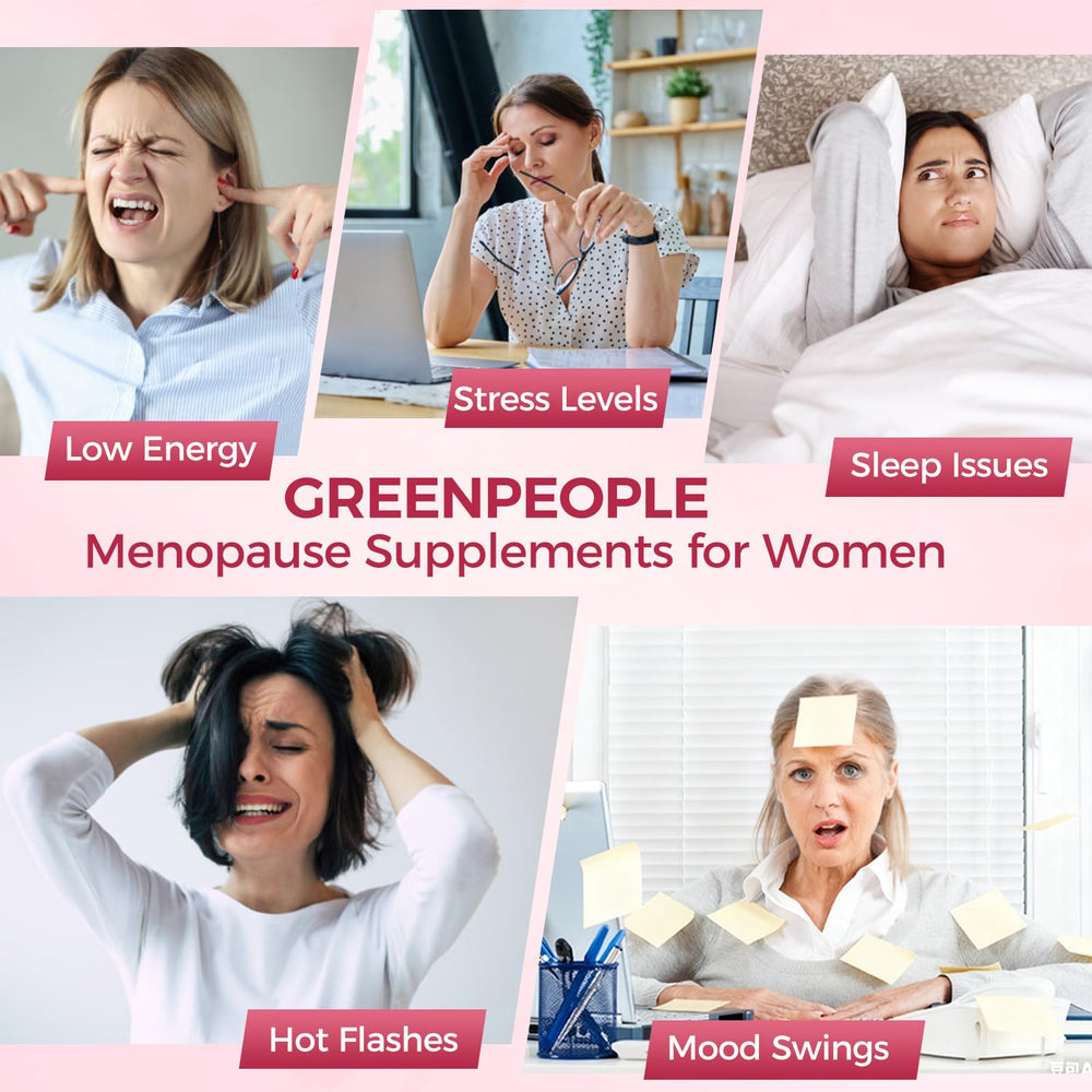 GREENPEOPLE Menopause Gummies highlighting red clover
