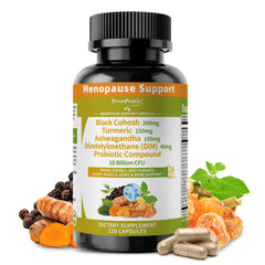 GreenPeople menopause supplements bottle showing packaging for natural hot flash support