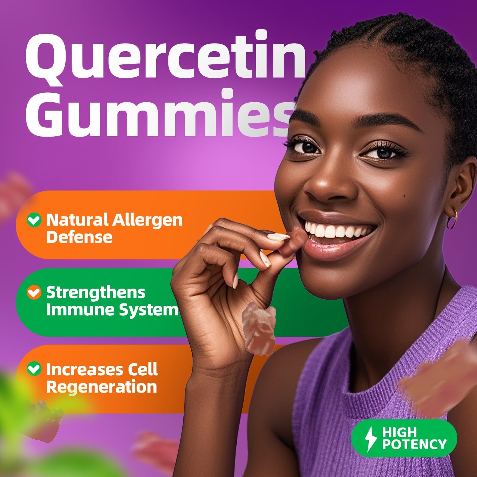 GreenPeople Quercetin Gummies two-pack display with 60 gummies together.