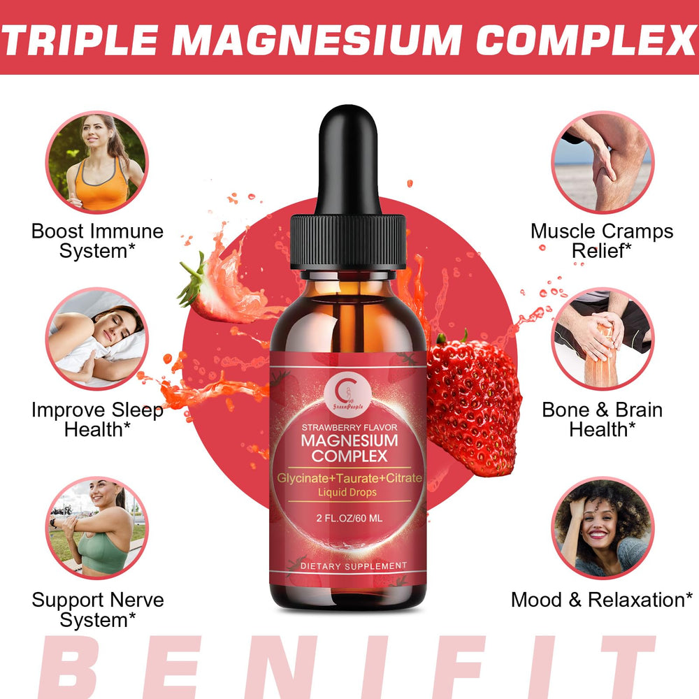 GreenPeople Triple Magnesium Liquid Drops label closeup highlighting ingredients