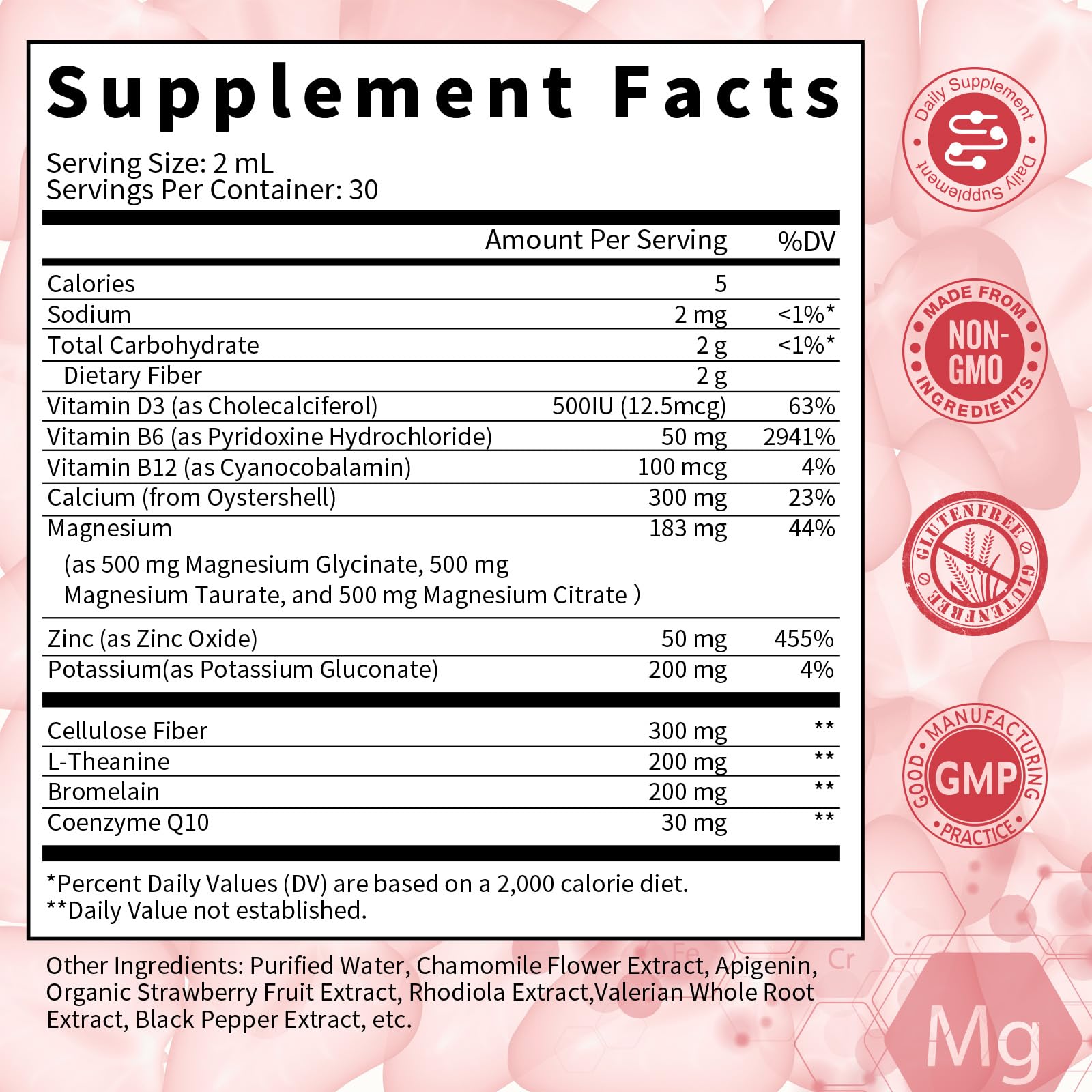 GreenPeople Triple Magnesium Liquid Drops packaging emphasizing vegan and non-GMO formula