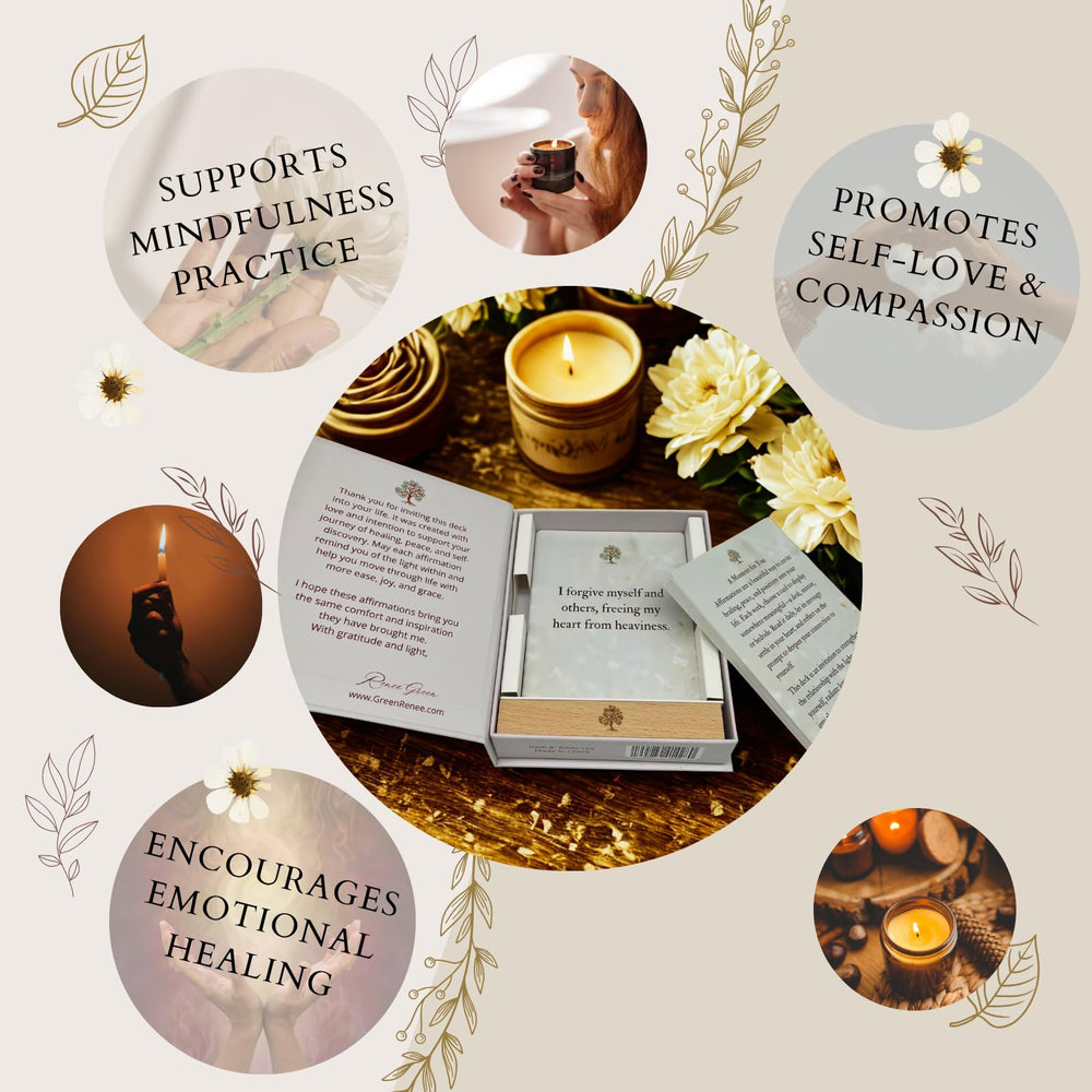 Open affirmation card layout highlighting positive messaging