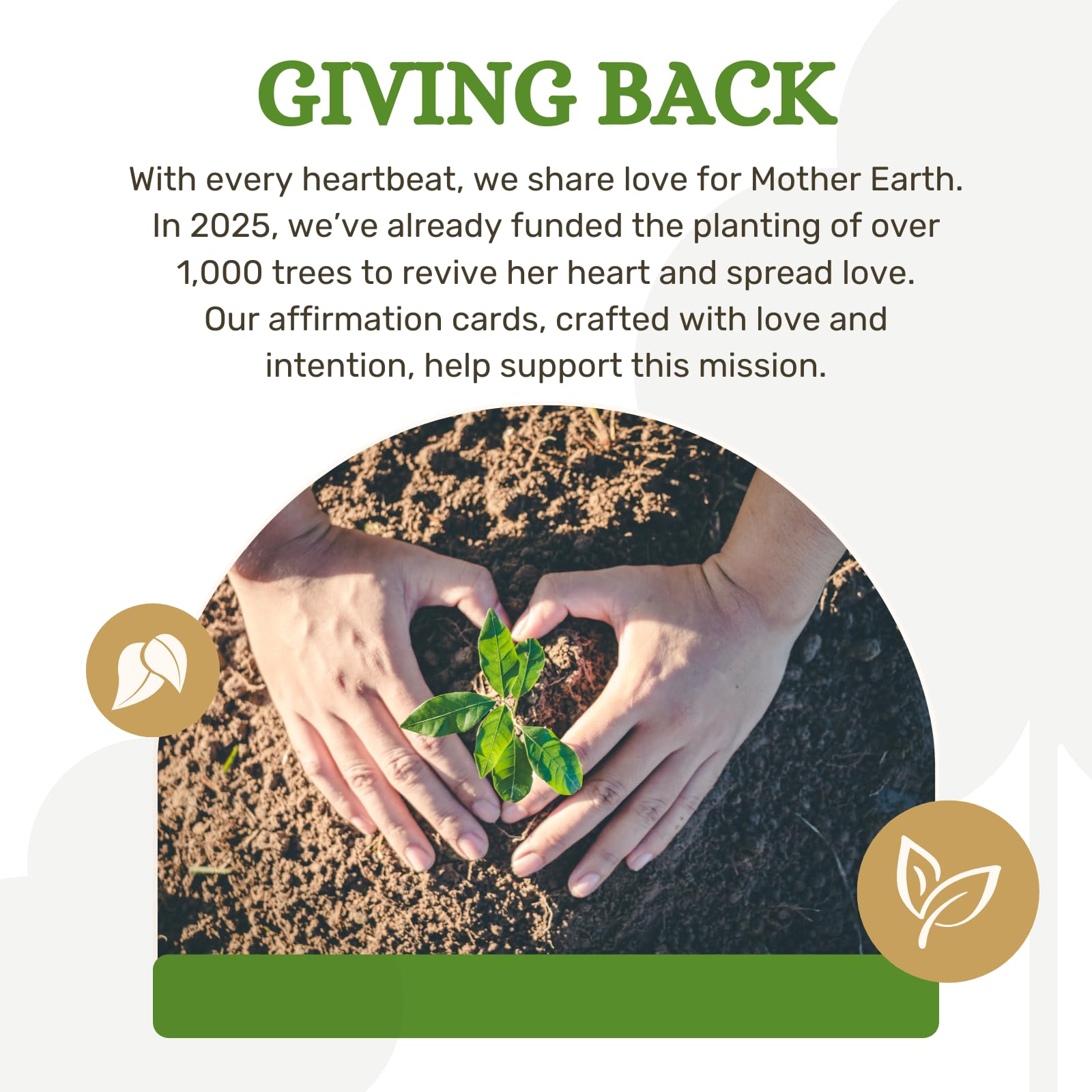 Close-up of uplifting GreenRenee text on a card