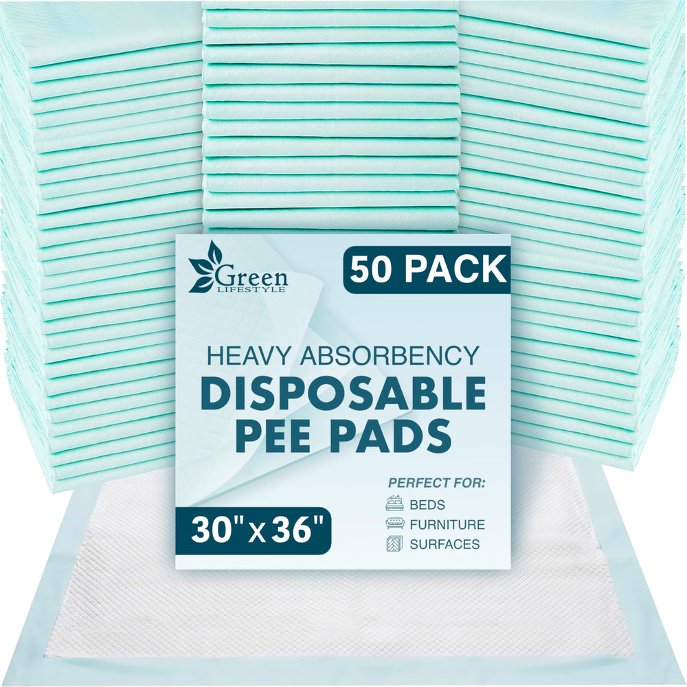 GREEN LIFESTYLE Underpads 50-pack front view for reliable night protection.