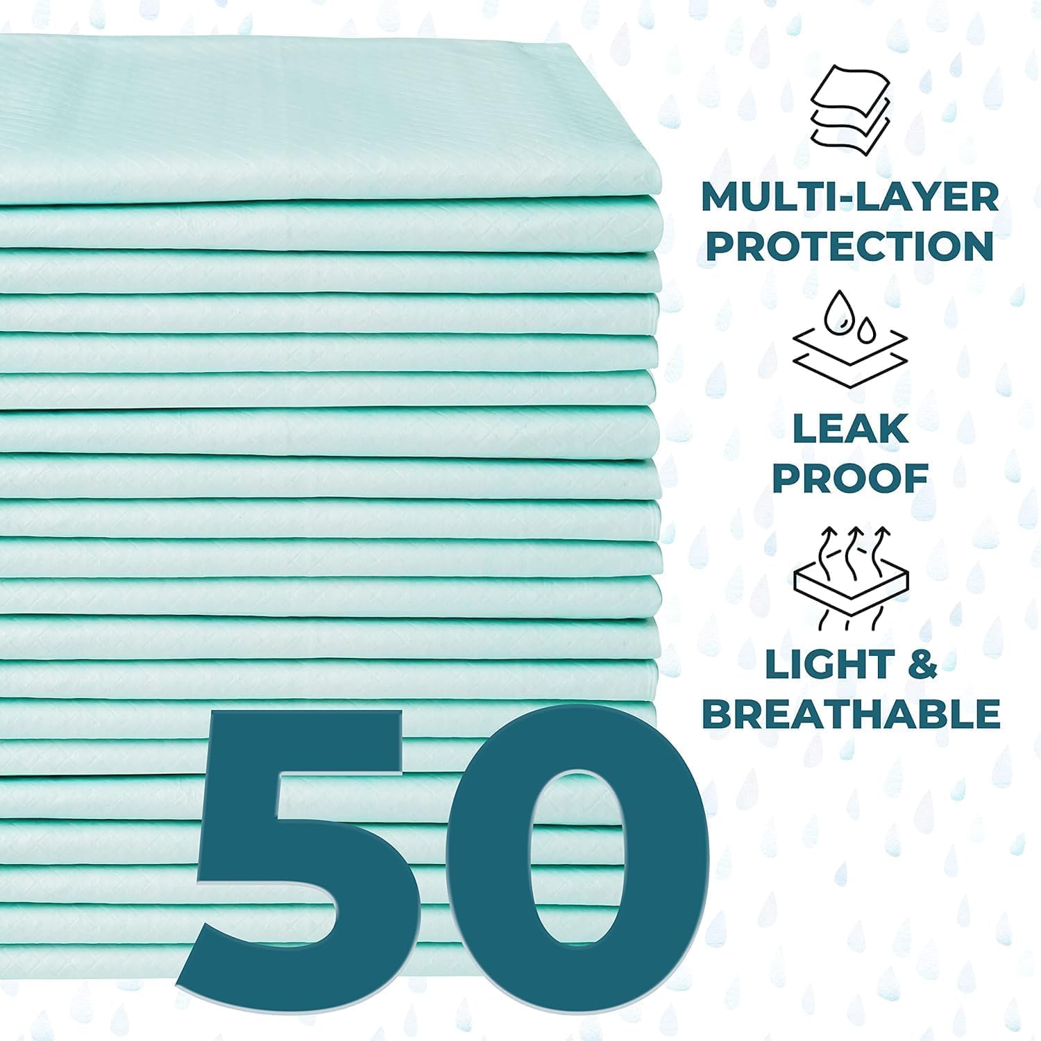 Soft top layer of GREEN LIFESTYLE Underpads for comfortable overnight use.