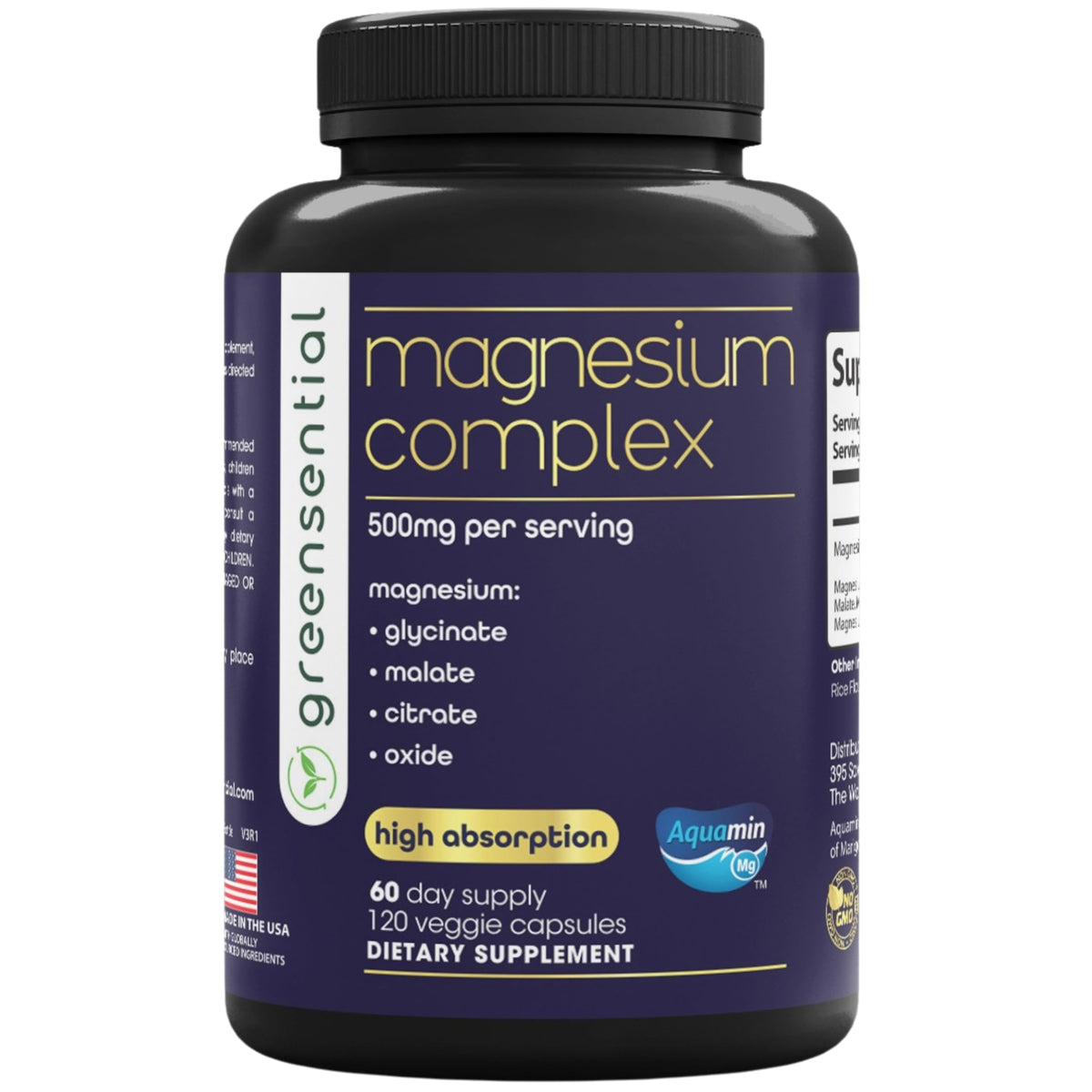 Greensential Magnesium Complex bottle ready for daily rest and muscle support