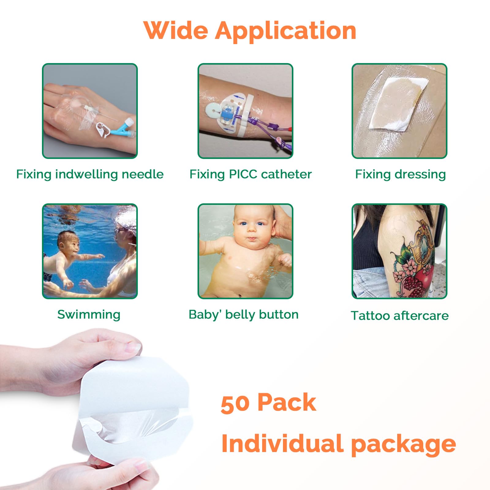 GreetMed breathable film dressing over joints offers flexible wear.