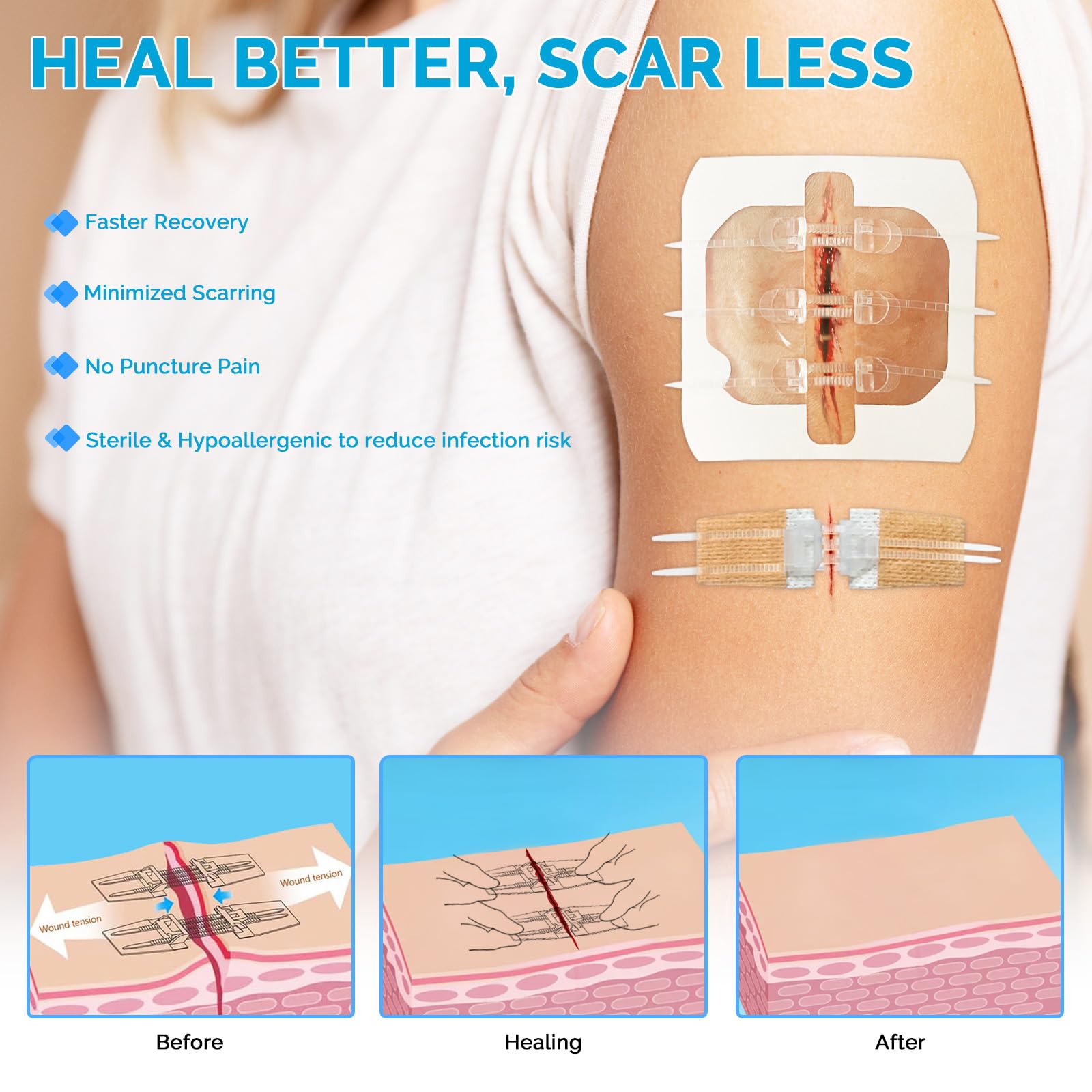 Greetmed breathable hypoallergenic strips for comfortable healing.
