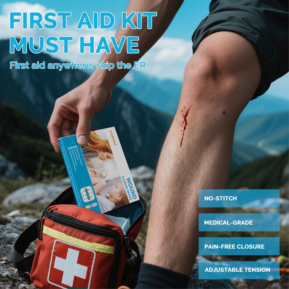 Greetmed outdoor first-aid kit ready for hiking and trips.
