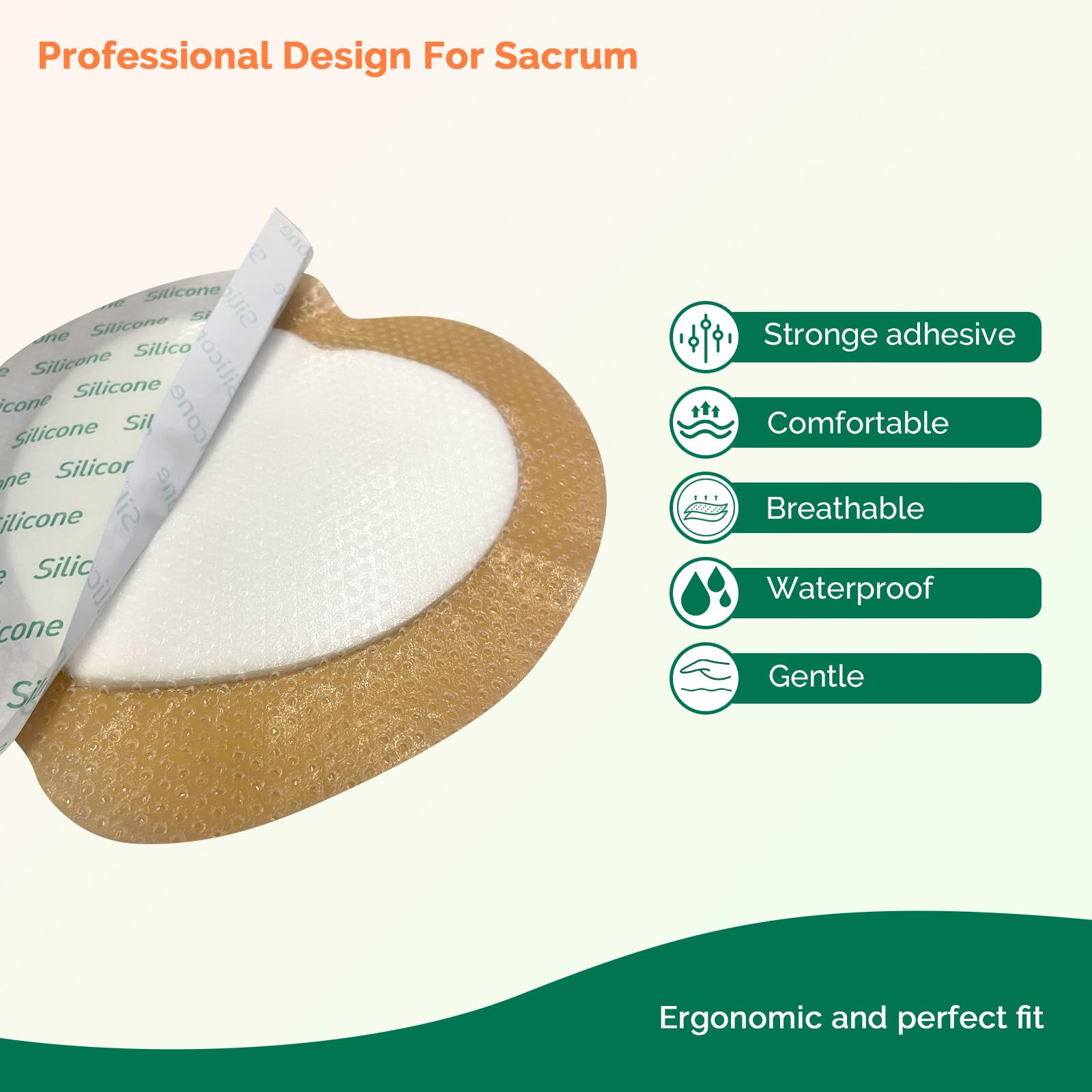 Greetmed Sacral Foam Border waterproof film illustration emphasizes barrier and breathability.