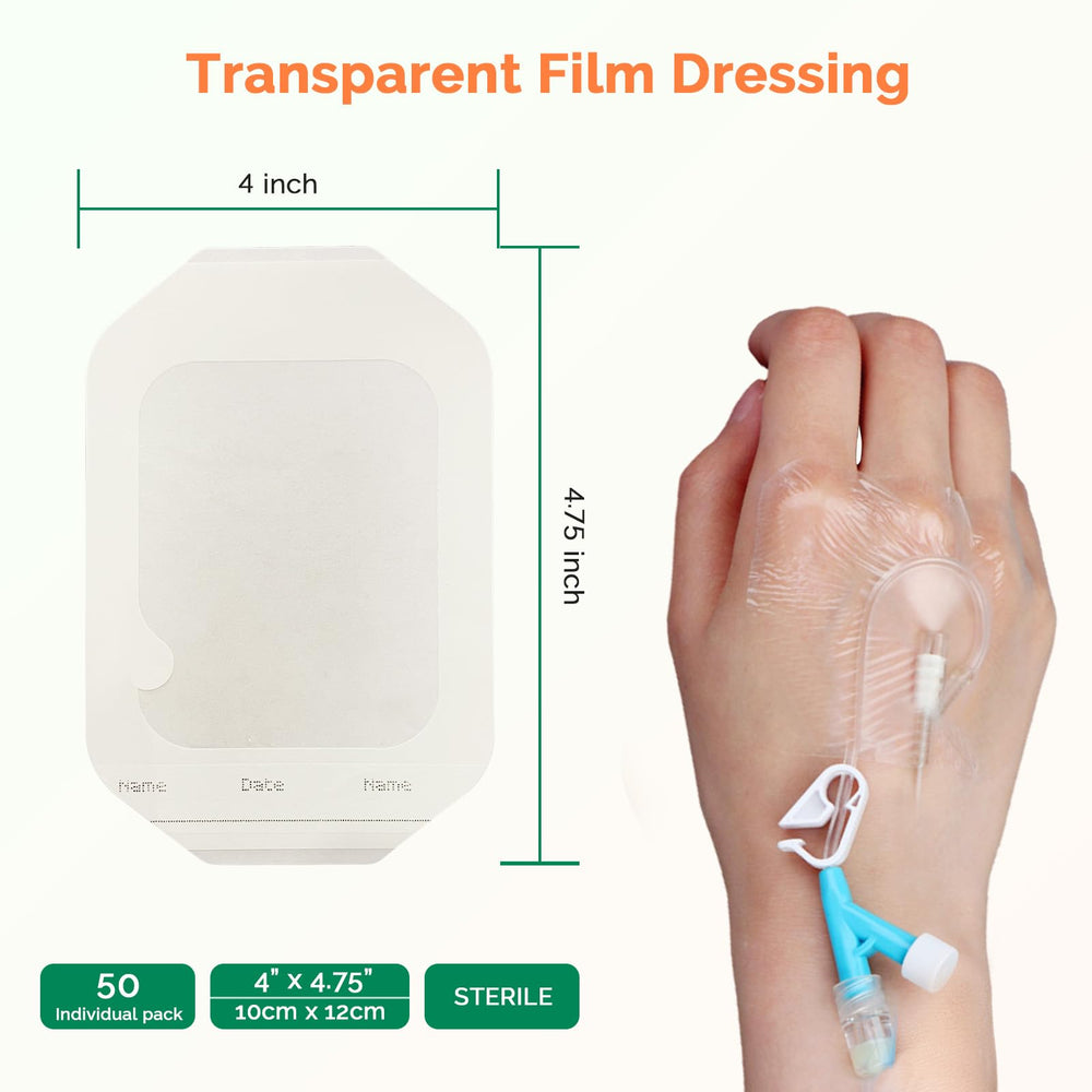 GreetMed waterproof clear bandage on skin, protects wounds in water.
