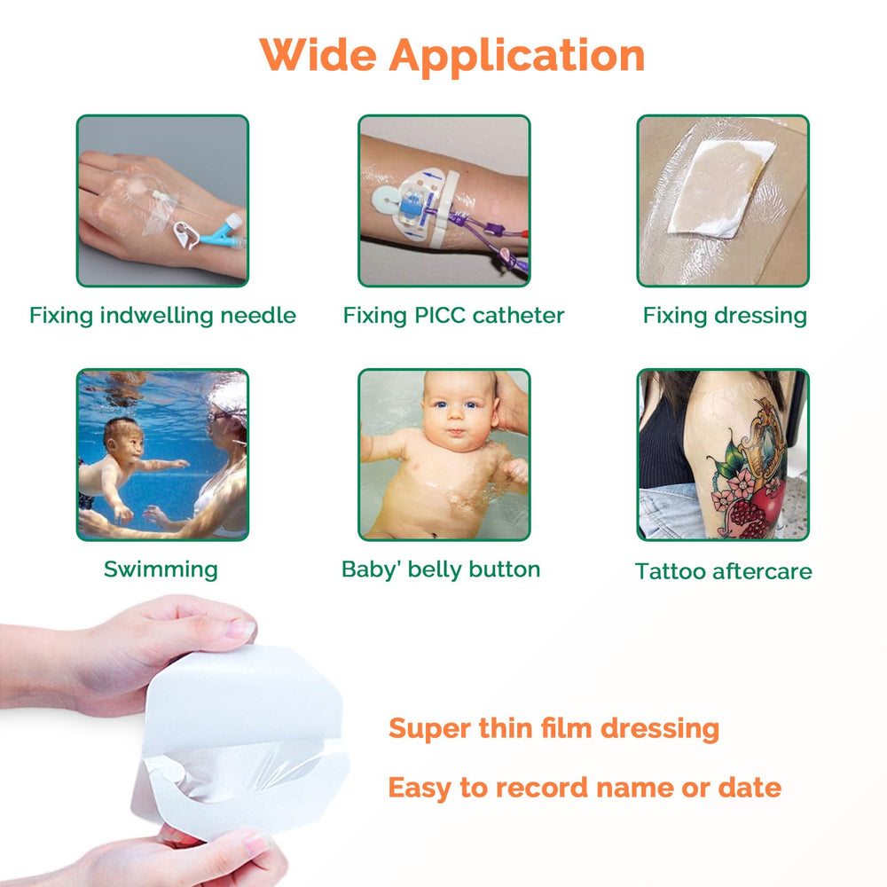 Greetmed waterproof dressing on skin during shower scenario.