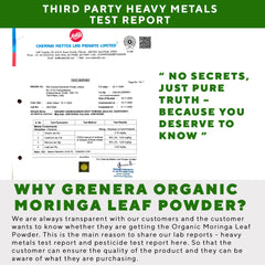 Grenera packaging highlights organic, vegan, and kosher certified status.